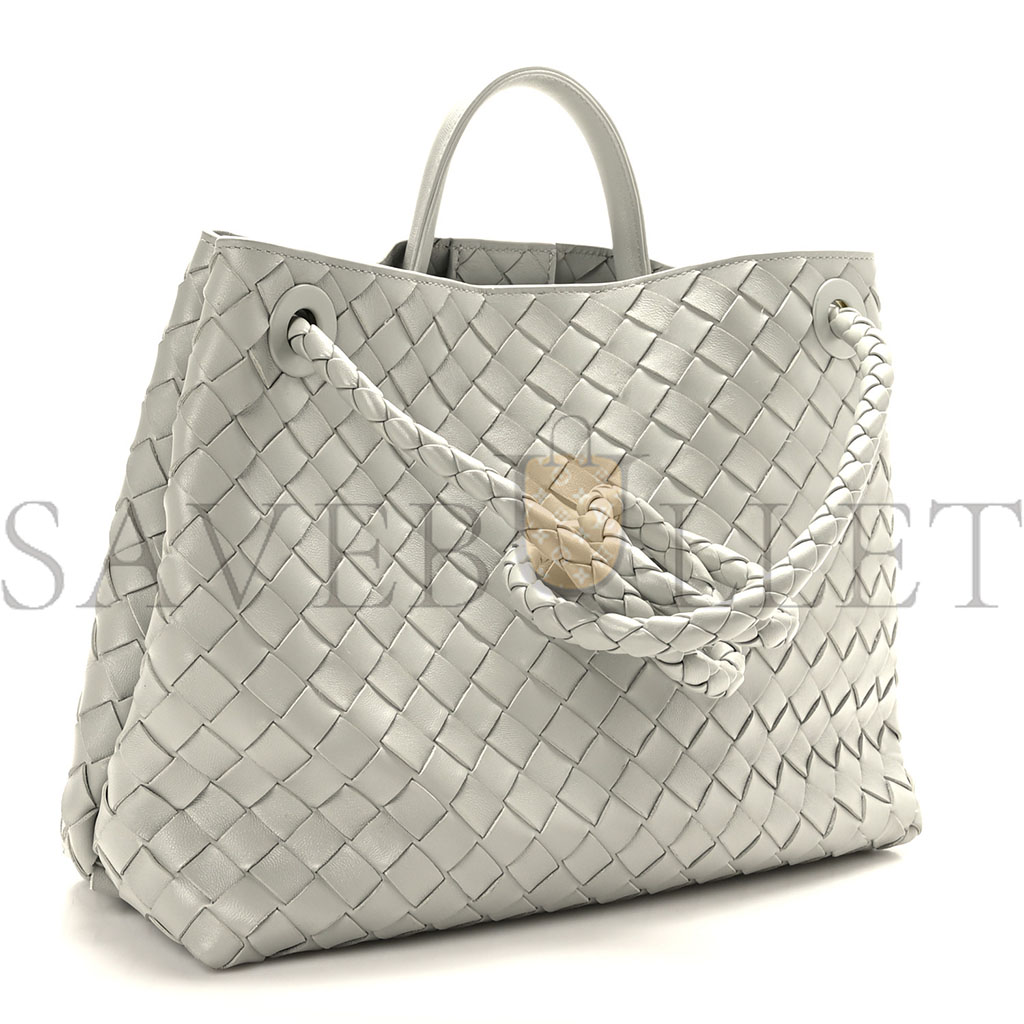 bo*te*ga Ve*ne*ta nappa intrecciato medium andiamo shoulder bag agate grey (32*25*11cm)